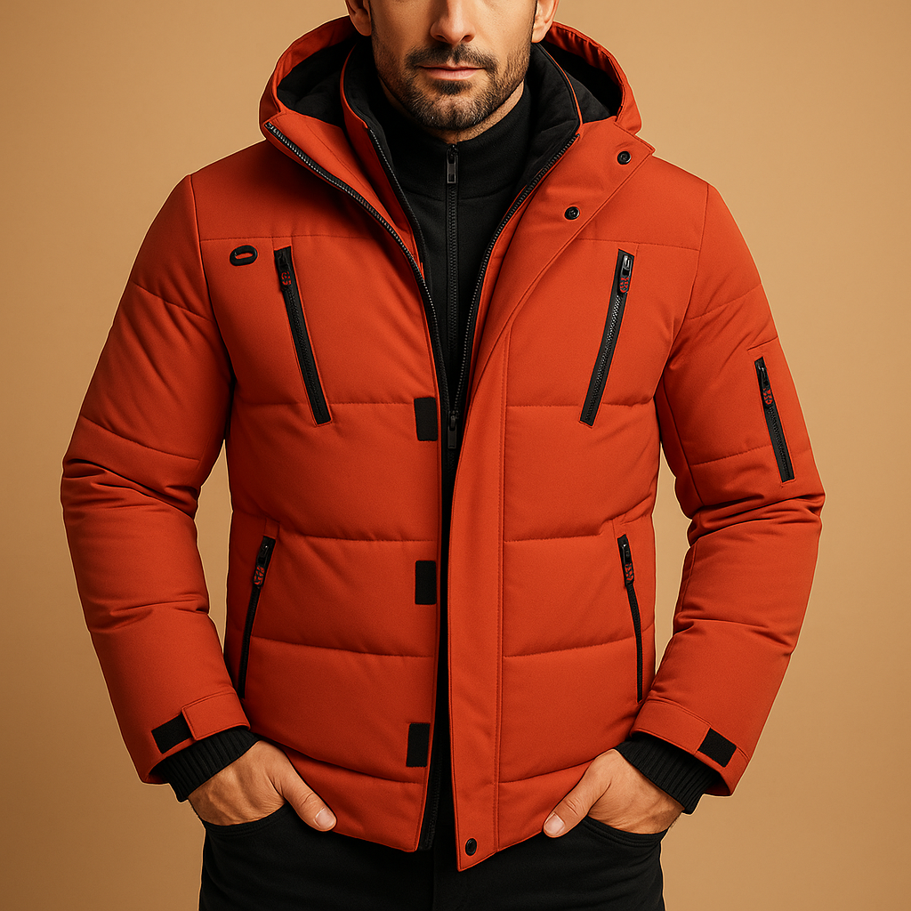 Dick Gefütterte Herren Winterjacke mit Reißverschluss