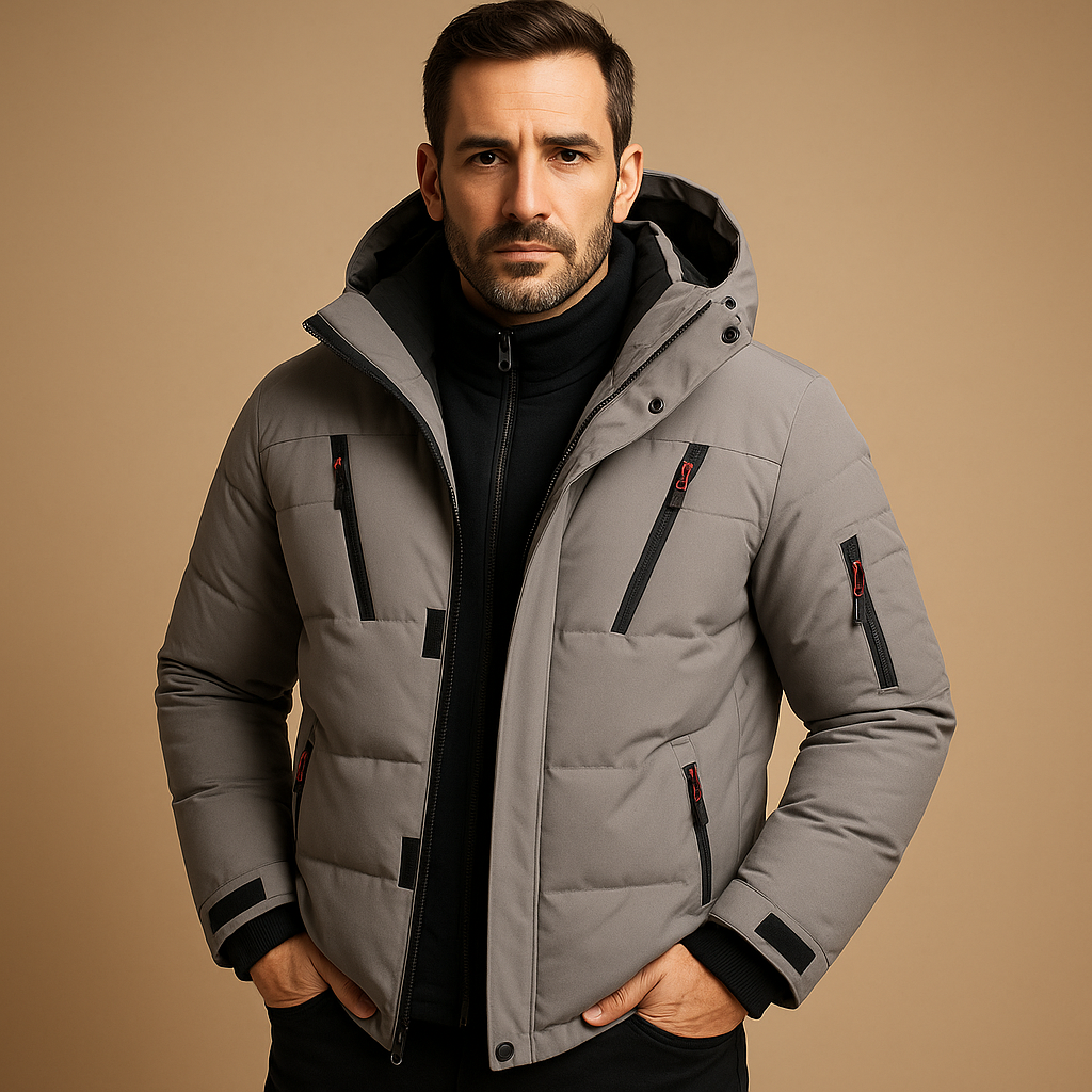 Dick Gefütterte Herren Winterjacke mit Reißverschluss