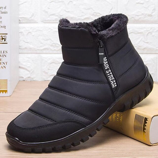 Gefütterte Herren Winter Stiefeletten mit Rutschfester Gummisohle