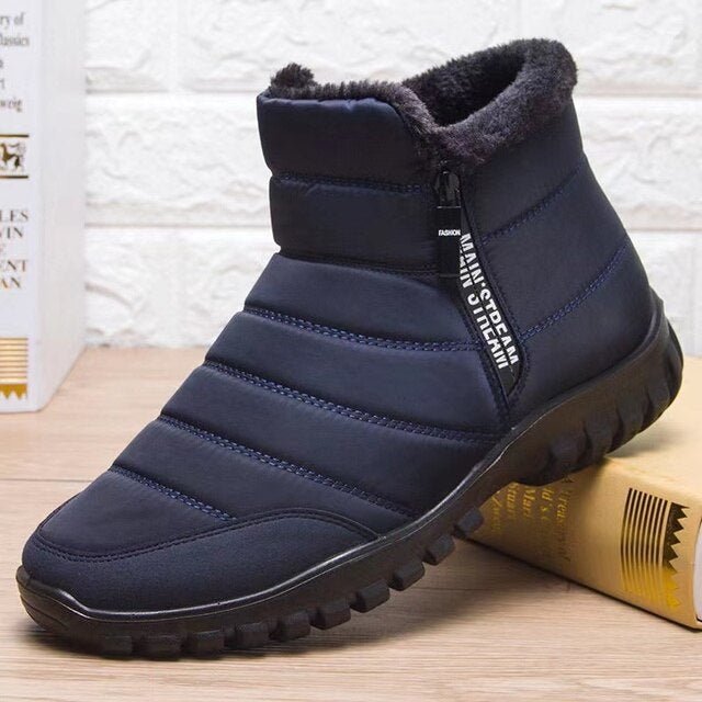 Gefütterte Herren Winter Stiefeletten mit Rutschfester Gummisohle
