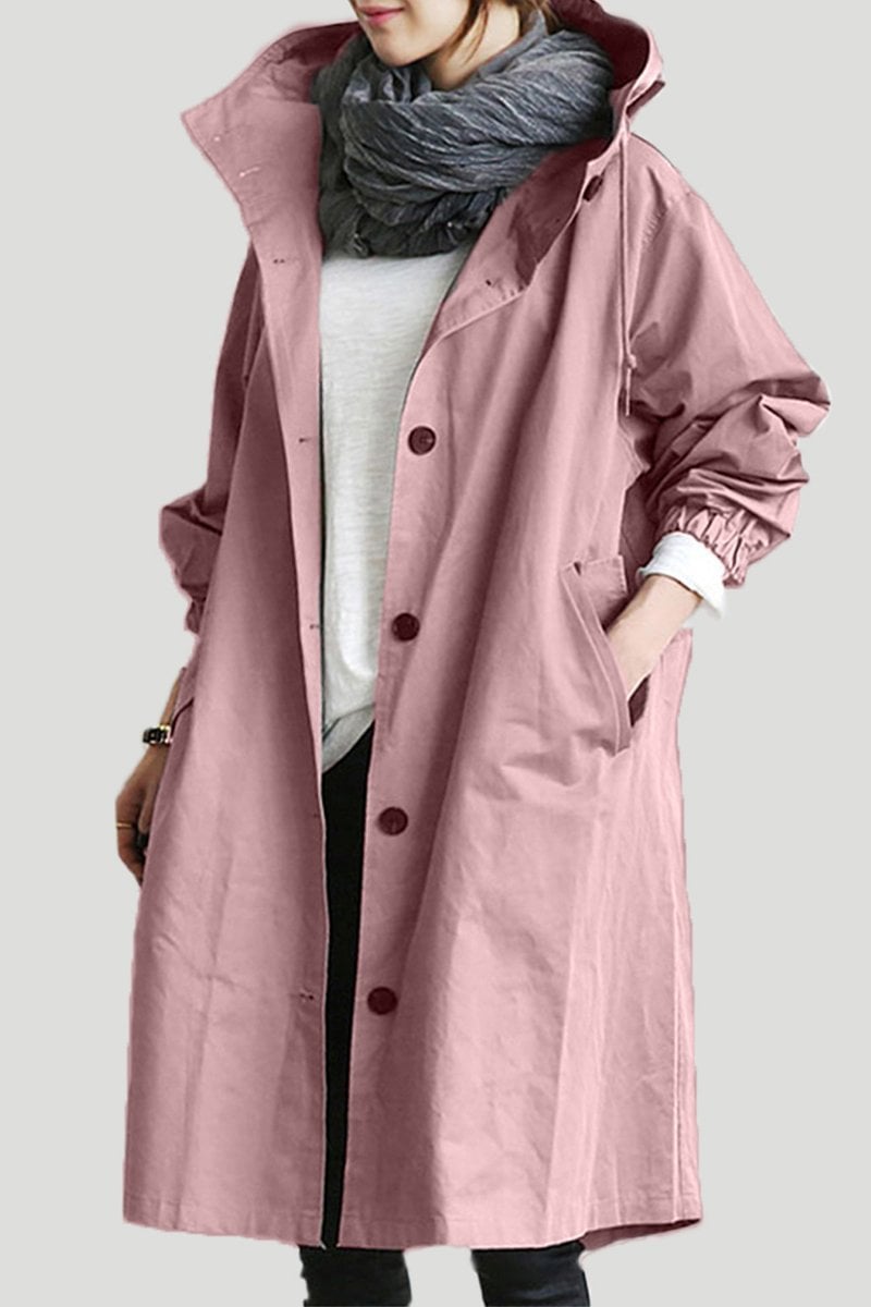 Imperméable à capuche coupe longue