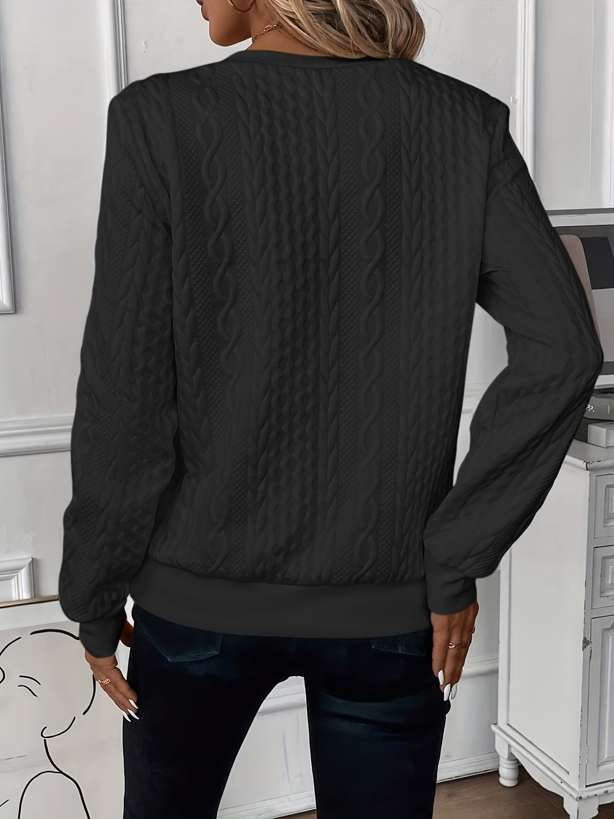 Pull en maille à demi-zip avec tirette anneau