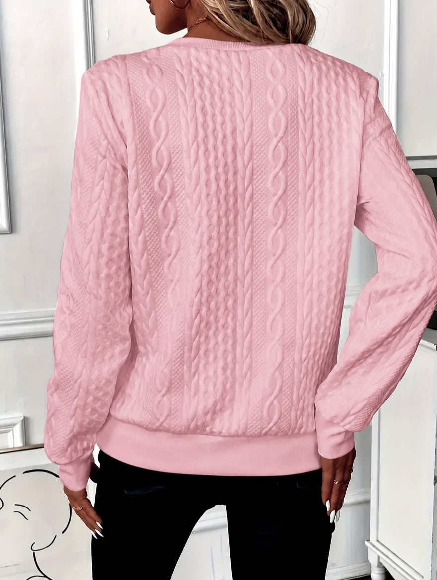 Pull en maille à demi-zip avec tirette anneau