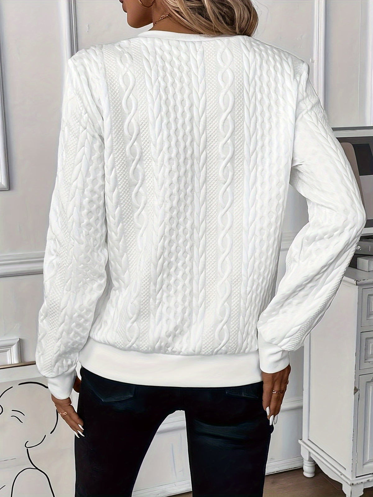 Pull en maille à demi-zip avec tirette anneau